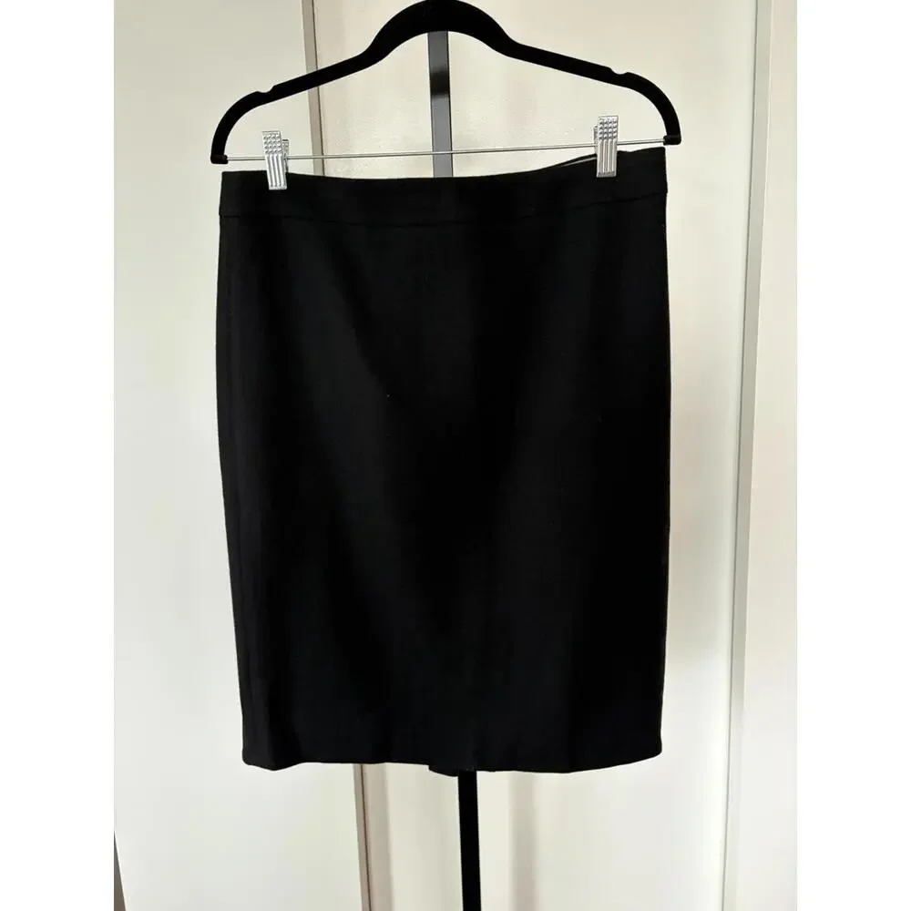 J Crew The Pencil Skirt Wool Black 8